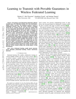 Learning to Transmit with Provable Guarantees in Wireless Federated
  Learning