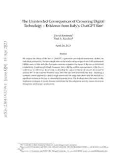 The Unintended Consequences of Censoring Digital Technology -- Evidence
  from Italy's ChatGPT Ban
