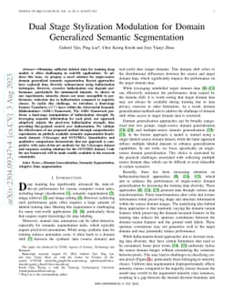 Dual Stage Stylization Modulation for Domain Generalized Semantic
  Segmentation