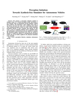 Perception Imitation: Towards Synthesis-free Simulator for Autonomous
  Vehicles