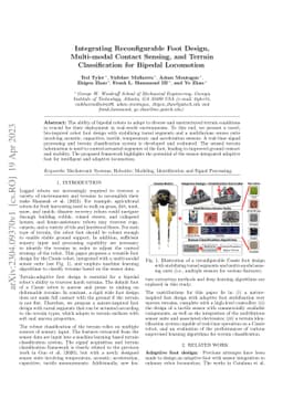 Integrating Reconfigurable Foot Design, Multi-modal Contact Sensing, and
  Terrain Classification for Bipedal Locomotion