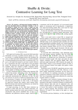 Shuffle & Divide: Contrastive Learning for Long Text