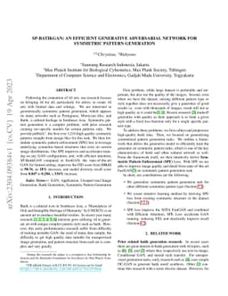 SP-BatikGAN: An Efficient Generative Adversarial Network for Symmetric
  Pattern Generation