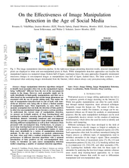 On the Effectiveness of Image Manipulation Detection in the Age of
  Social Media
