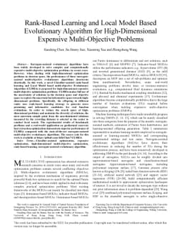 Rank-Based Learning and Local Model Based Evolutionary Algorithm for
  High-Dimensional Expensive Multi-Objective Problems