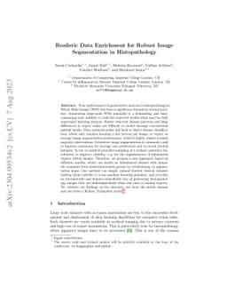 Realistic Data Enrichment for Robust Image Segmentation in
  Histopathology