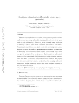 Sensitivity estimation for differentially private query processing