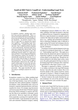 SemEval 2023 Task 6: LegalEval - Understanding Legal Texts