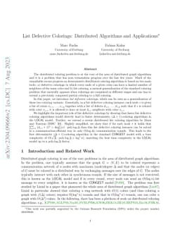 List Defective Colorings: Distributed Algorithms and Applications