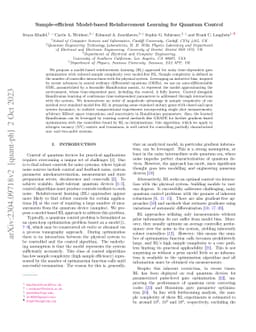 Sample-efficient Model-based Reinforcement Learning for Quantum Control