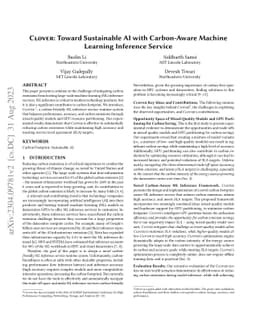 Clover: Toward Sustainable AI with Carbon-Aware Machine Learning
  Inference Service