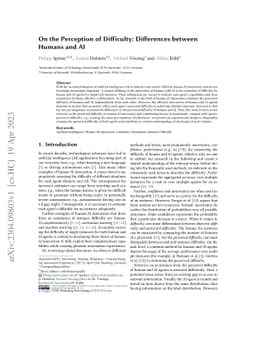 On the Perception of Difficulty: Differences between Humans and AI