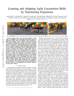 Learning and Adapting Agile Locomotion Skills by Transferring Experience