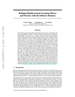 Bridging RL Theory and Practice with the Effective Horizon