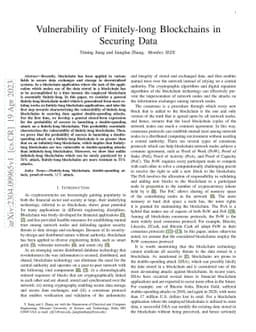 Vulnerability of Finitely-long Blockchains in Securing Data