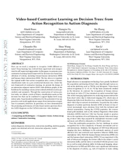Video-based Contrastive Learning on Decision Trees: from Action
  Recognition to Autism Diagnosis