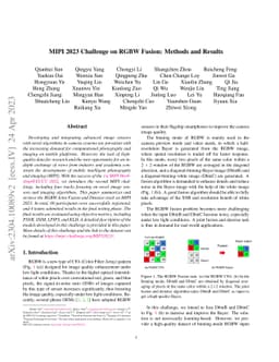 MIPI 2023 Challenge on RGBW Fusion: Methods and Results