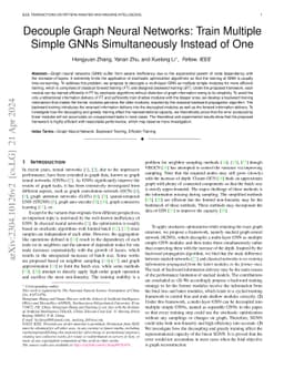 Decouple Graph Neural Networks: Train Multiple Simple GNNs
  Simultaneously Instead of One