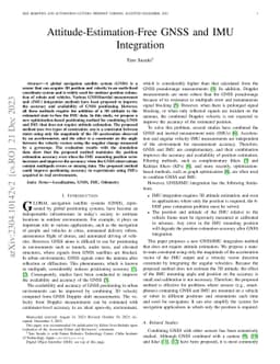Attitude-Estimation-Free GNSS and IMU Integration