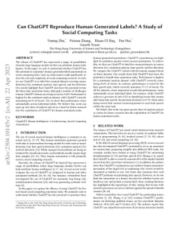 Can ChatGPT Reproduce Human-Generated Labels? A Study of Social
  Computing Tasks