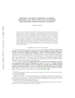 Flexible K Nearest Neighbors Classifier: Derivation and Application for
  Ion-mobility Spectrometry-based Indoor Localization