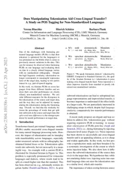 Does Manipulating Tokenization Aid Cross-Lingual Transfer? A Study on
  POS Tagging for Non-Standardized Languages