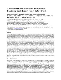 Automated Dynamic Bayesian Networks for Predicting Acute Kidney Injury
  Before Onset