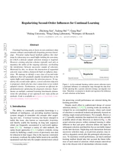 Regularizing Second-Order Influences for Continual Learning