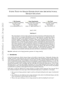 Using Text-to-Image Generation for Architectural Design Ideation
