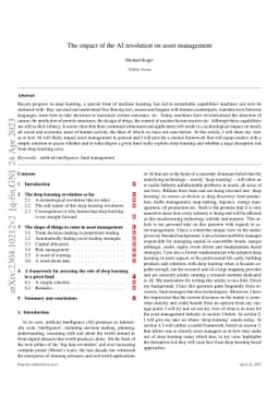 The impact of the AI revolution on asset management