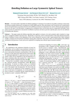 Hotelling Deflation on Large Symmetric Spiked Tensors