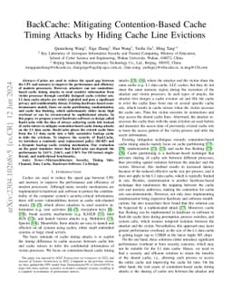 BackCache: Mitigating Contention-Based Cache Timing Attacks by Hiding
  Cache Line Evictions