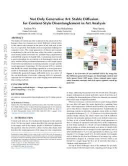 Not Only Generative Art: Stable Diffusion for Content-Style
  Disentanglement in Art Analysis