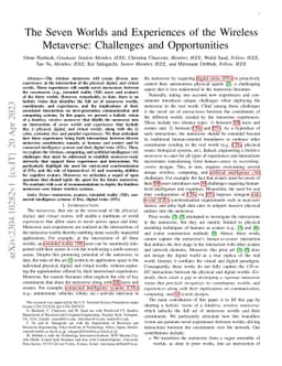 The Seven Worlds and Experiences of the Wireless Metaverse: Challenges
  and Opportunities