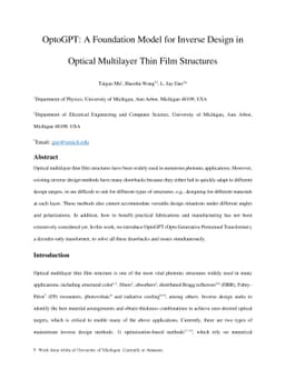 OptoGPT: A Foundation Model for Inverse Design in Optical Multilayer
  Thin Film Structures