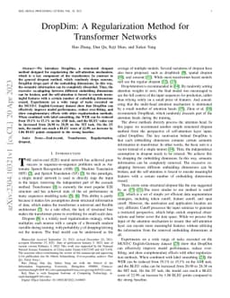 DropDim: A Regularization Method for Transformer Networks