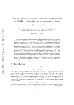 Adaptive minimax optimality in statistical inverse problems via SOLIT --
  Sharp Optimal Lepskii-Inspired Tuning