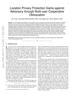 Location Privacy Protection Game against Adversary through Multi-user
  Cooperative Obfuscation