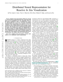 Distributed Neural Representation for Reactive in situ Visualization