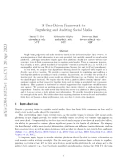 A User-Driven Framework for Regulating and Auditing Social Media