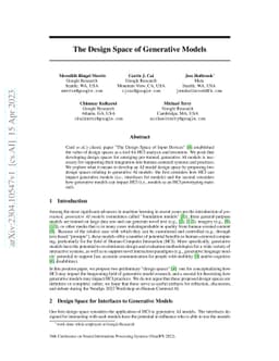 The Design Space of Generative Models