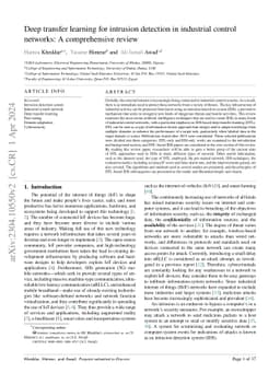 Deep transfer learning for intrusion detection in industrial control
  networks: A comprehensive review