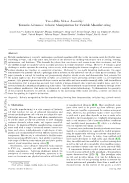The e-Bike Motor Assembly: Towards Advanced Robotic Manipulation for
  Flexible Manufacturing