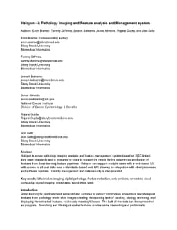 Halcyon -- A Pathology Imaging and Feature analysis and Management
  System