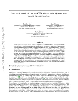 Multi-domain learning CNN model for microscopy image classification