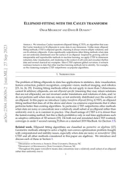 Ellipsoid fitting with the Cayley transform
