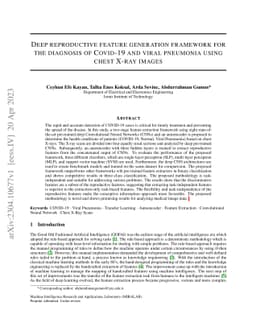 Deep reproductive feature generation framework for the diagnosis of
  COVID-19 and viral pneumonia using chest X-ray images
