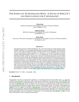 The Ethics of AI-Generated Maps: A Study of DALLE 2 and Implications for
  Cartography