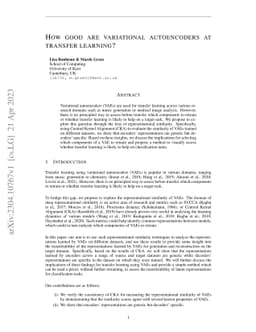 How good are variational autoencoders at transfer learning?