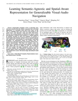 Learning Semantic-Agnostic and Spatial-Aware Representation for
  Generalizable Visual-Audio Navigation
